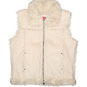 Nude faux fur vest